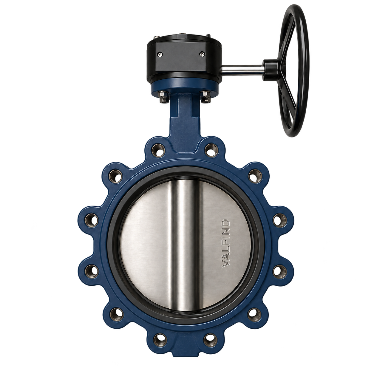 Lug type butterfly valve with gearbox